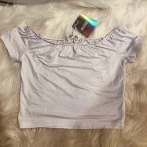 White Bardot Crop Top